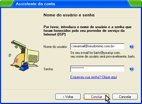 Configurando o e-mail no Incredimail - Passo 6