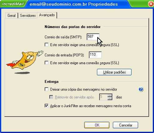Configurando o e-mail no Incredimail - Passo 9
