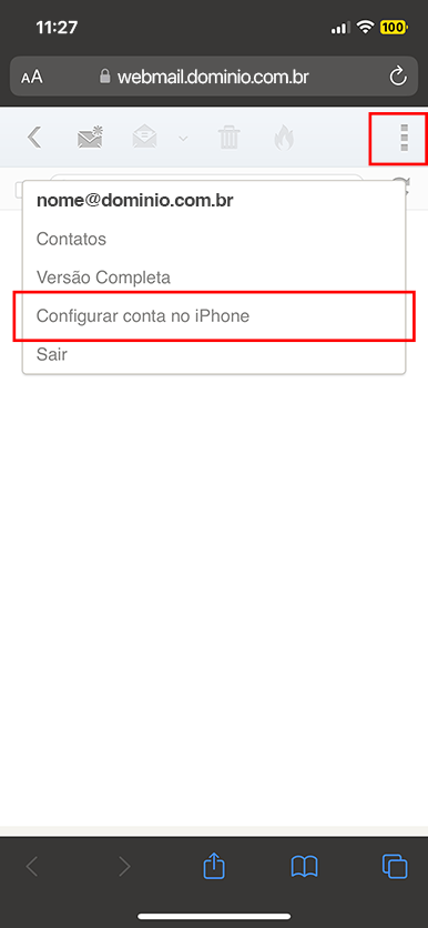 Configurar conta no iPhone via IMAP - Passo 3