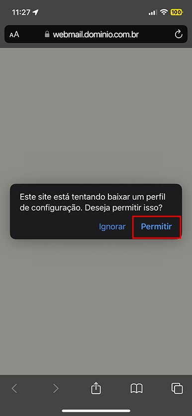 Configurar conta no iPhone via IMAP - Passo 4