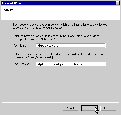 Configurando sua conta de e-mail no Netscape Mail via POP3 - Passo 4