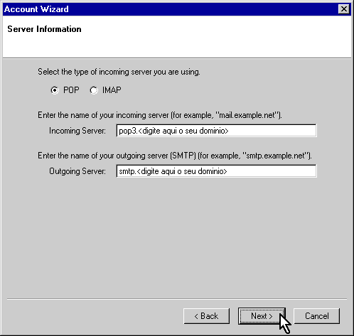 Configurando sua conta de e-mail no Netscape Mail via POP3 - Passo 5