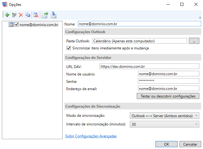 Como sincronizar contatos e calendários no Outlook