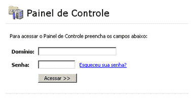 Como recuperar senha de acesso ao painel de controle - Passo 1