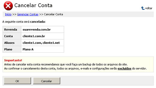 Como Cancelar Conta - Passo 3