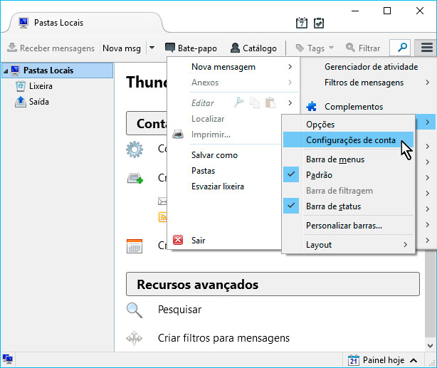 Passo 1 - Thunderbird com IMAP