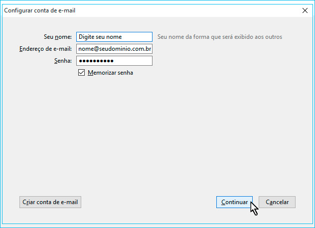 Passo 3 - Thunderbird com IMAP