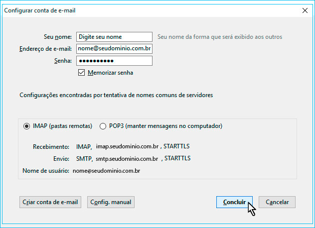 Passo 4 - Thunderbird com IMAP