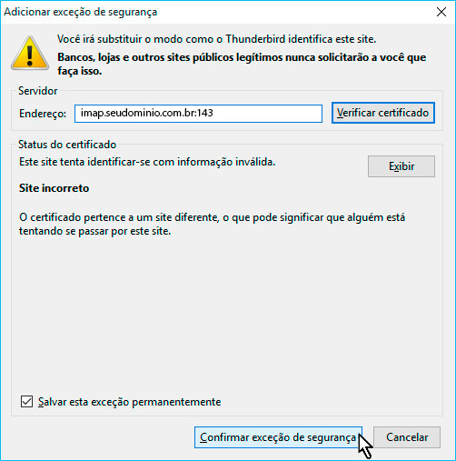 Passo 5 - Thunderbird com IMAP