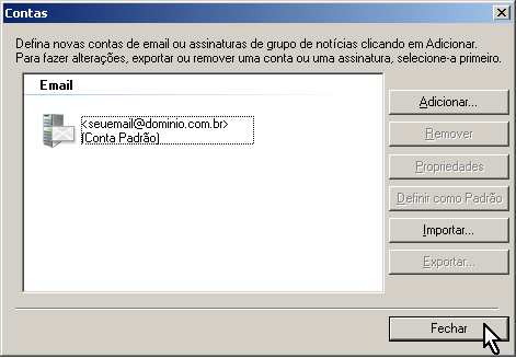 Configurando sua conta de e-mail no Windows Live Mail via POP3 - Passo 7